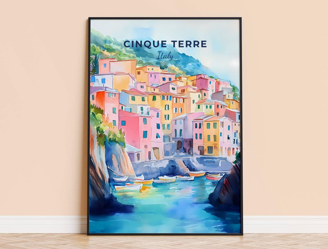 Cinque Terre Watercolor Print – Italy Travel Wall Art, Cinque Terre ...