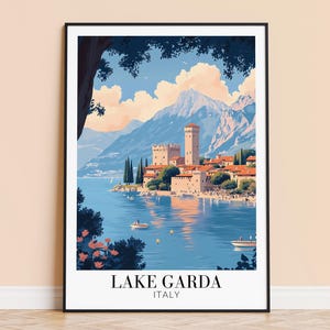 Lake Garda Print – Italy Wall Art Poster, Lake Garda Travel Poster, Home Decor, Wedding  Housewarming Gift, Framed or Unframed, Personalised