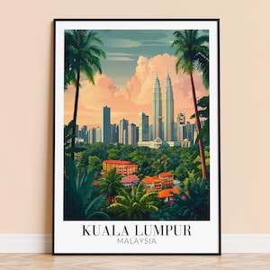 Kuala Lumpur Print – Malaysia Travel Wall Art, Kuala Lumpur Poster, Framed Unframed Home Decor, Wedding and Housewarming Gift, Personalised