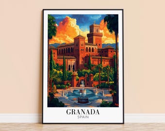 Granada Spain Travel Print – Architectural Wall Art, Personalized Gift