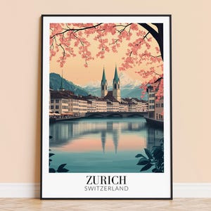Zurich Print – Switzerland Wall Art Poster, Zurich Travel Print, Home Decor, Wedding & Housewarming Gift, Framed or Unframed, Personalised