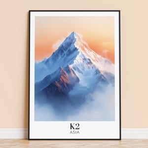 K2 Print – Pakistan Travel Wall Art, K2 Mountain Poster, Framed or Unframed Home Decor, Wedding and Housewarming Gift, Personalised