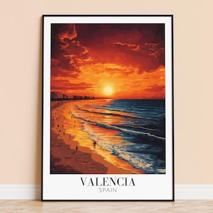 Valencia Print – Spain Wall Art Poster, Valencia Spain travel Print, Home Decor, Wedding Housewarming Gift, Framed or Unframed, Personalised