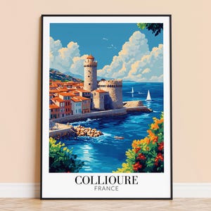 Impresión de Collioure - Póster de viaje de Collioure, Francia - Decoración del hogar - Regalo para amantes del arte - Póster de Collioure