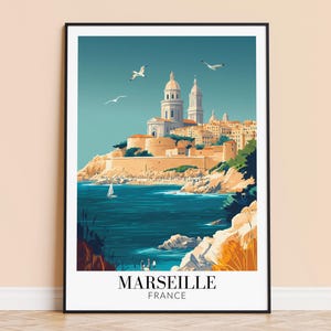 Marseille Print - Marseille France Travel Wall Hanging - Home Decoration - Gift for Art Lovers - Marseille Wall Poster Art