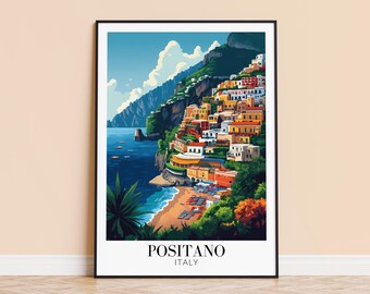 Positano Italy Print – Colorful Amalfi Coast Wall Art