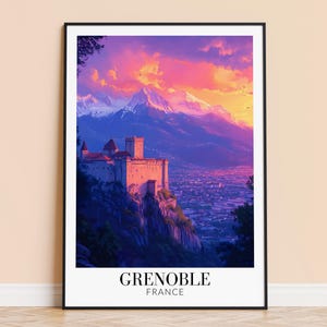Grenoble Print – France Travel Wall Art, Grenoble City Poster, Framed or Unframed Home Decor, Wedding and Housewarming Gift, Personalised