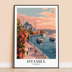 Istanbul Print – Turkey Travel Wall Art, Istanbul City Poster, Framed or Unframed Home Decor, Wedding and Housewarming Gift, Personalised