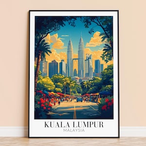 Kuala Lumpur Print – Malaysia Travel Wall Art, Kuala Lumpur Poster, Framed Unframed Home Decor, Wedding and Housewarming Gift, Personalised