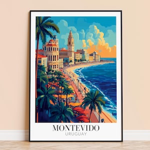 Montevideo Print – Uruguay Wall Art Poster, South America Travel Print, Home Decor, Wedding Housewarming Gift, Framed Unframed, Personalised
