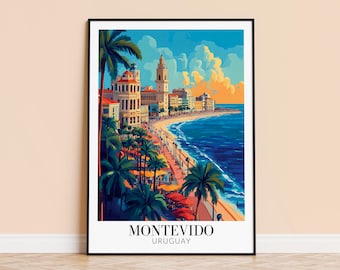 Impressão Montevidéu Uruguai – Arte de parede personalizada para viagens