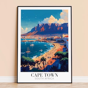 Cape Town Print – South Africa Travel Wall Art, Cape Town Poster, Framed or Unframed Home Decor, Wedding and Housewarming Gift, Personalised