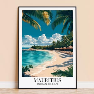 Mauritius Print – Mauritius Wall Art Poster, Indian Travel Print, Home Decor, Wedding & Housewarming Gift, Framed or Unframed, Personalised
