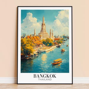 Bangkok Print – Thailand Travel Wall Art, Bangkok Poster, Framed or Unframed Home Decor, Wedding and Housewarming Gift, Personalised