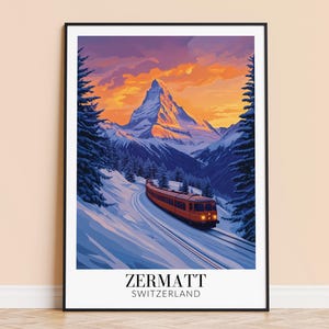 Zermatt Print - Zermatt Schweiz Reise Wandbehang - Dekoration - Geschenk für Kunstliebhaber - Zermatt Wall Poster Art