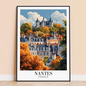 Nantes Print - Frankreich Wand Kunst Poster, French Travel Print, Innendekor, Hochzeits- & Einweihungsgeschenk, gerahmt oder ungerahmt, personalisiert