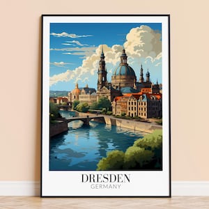 Dresden Print – Germany Travel Wall Art, Dresden City Poster, Framed or Unframed Home Decor, Wedding and Housewarming Gift, Personalised