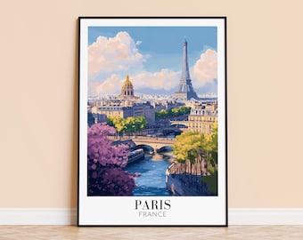Eiffel Tower Paris Print – France Travel Poster, Personalized Gift