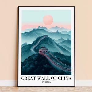 Great Wall of China Print – China Travel Wall Art, Great Wall of China Poster, Framed Home Decor, Wedding Housewarming Gift, Personalised