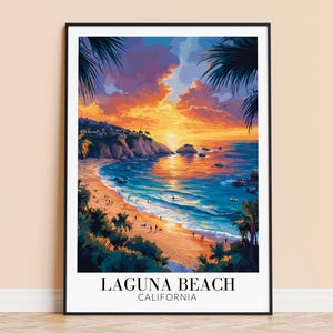Laguna Beach Print – USA Wall Art Poster, California Travel Print, Home Decor, Wedding & Housewarming Gift, Framed or Unframed, Personalised