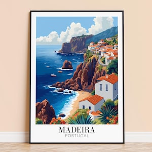 Madeira Print – Portugal Wall Art Poster, Madeira Travel Print, Home Decor, Wedding & Housewarming Gift, Framed or Unframed, Personalised