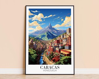 Caracas Venezuela Travel Poster – City Wall Art, Personalized Gift