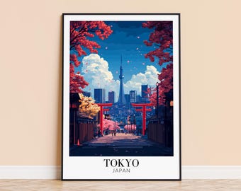 Reseposter för Tokyo – Japan Landskapskonsttryck, Personlig Gåva
