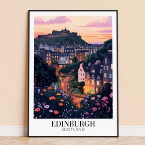 Edinburgh Print – Scotland Travel Wall Art, Edinburgh Poster, Framed or Unframed Home Decor, Wedding and Housewarming Gift, Personalised