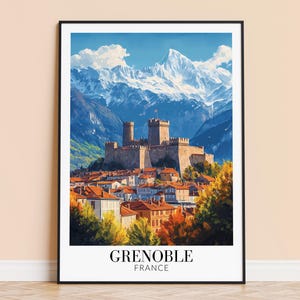 Grenoble Print – France Travel Wall Art, Grenoble City Poster, Framed or Unframed Home Decor, Wedding and Housewarming Gift, Personalised