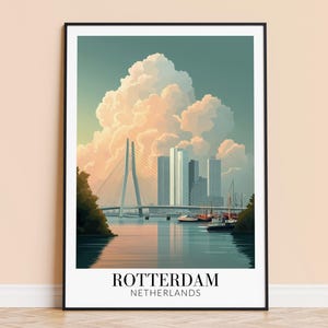 Rotterdam Print – Netherlands Wall Art Poster, Dutch Travel Print, Home Decor, Wedding & Housewarming Gift, Framed or Unframed, Personalised