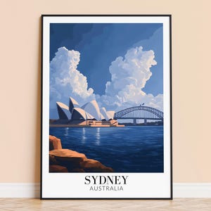 Sydney Print – Australia Wall Art Poster, Sydney Travel Print, Home Decor, Wedding & Housewarming Gift, Framed or Unframed, Personalised