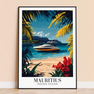 Mauritius Print – Mauritius Wall Art Poster, Indian Travel Print, Home Decor, Wedding & Housewarming Gift, Framed or Unframed, Personalised