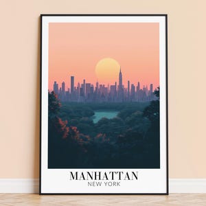 Manhattan Print - Manhattan New York Travel Wall Hanging - Home Decoration - Gift for Art Lovers - Manhattan Wall Poster Art