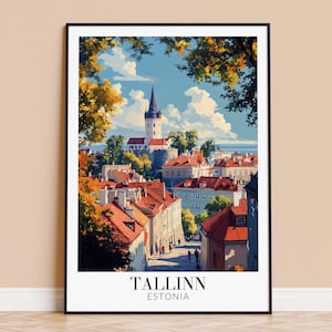 Tallinn Print – Estonia Wall Art Poster, Tallinn Travel Print, Home Decor, Wedding & Housewarming Gift, Framed or Unframed, Personalised