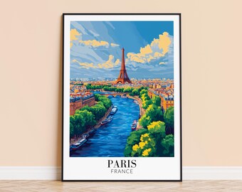 Eiffel Tower Paris Print – France Travel Poster, Personalized Gift