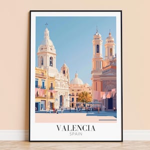 Valencia Print – Spain Wall Art Poster, Valencia Spain travel Print, Home Decor, Wedding Housewarming Gift, Framed or Unframed, Personalised
