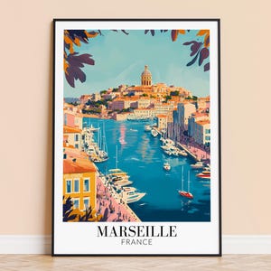 Marseille Print - Marseille France Travel Wall Hanging - Home Decoration - Gift for Art Lovers - Marseille Wall Poster Art