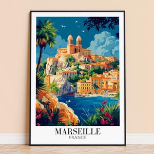 Marseille Print - Marseille France Travel Wall Hanging - Home Decoration - Gift for Art Lovers - Marseille Wall Poster Art