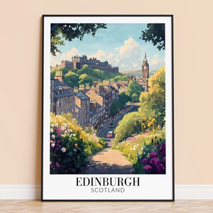 Edinburgh Print – Scotland Travel Wall Art, Edinburgh Poster, Framed or Unframed Home Decor, Wedding and Housewarming Gift, Personalised