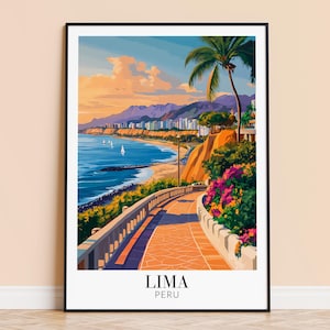 Lima Print – Peru Wall Art Poster, South America Travel Print, Home Decor, Wedding & Housewarming Gift, Framed or Unframed, Personalised