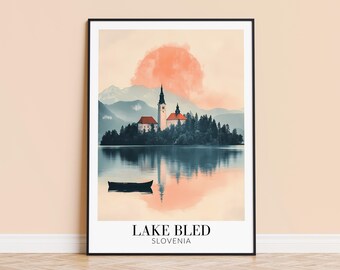 Bleder See Slowenien Druck - Reise Wand Kunst, personalisiertes Geschenk