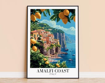Amalfi Coast Italy Print – Travel Poster, Personalized Gift