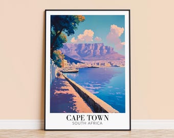 Cape Town Travel Poster – South Africa Wall Art, Framed or Unframed
