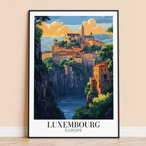 Druk Luksemburga - Wisząca na ścianie podróż Luksemburga - Dekoracja domu - Prezent dla miłośników sztuki - Plakat ścienny Luksemburga