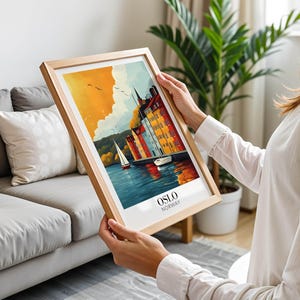 Stampa artistica di Oslo, Norvegia – Poster di viaggio scandinavo, regalo personalizzato immagine 3