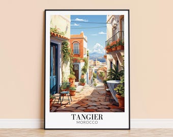 Tangier Print – Morocco Wall Art Poster, Tangier Travel Print, Home Decor, Wedding & Housewarming Gift, Framed or Unframed, Personalised