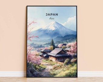 入荷待ち：日本の水彩画ジクレーアートプリント - 箱根から見た富士山