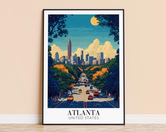 Atlanta Skyline Art Print – Travel Poster, Home Decor
