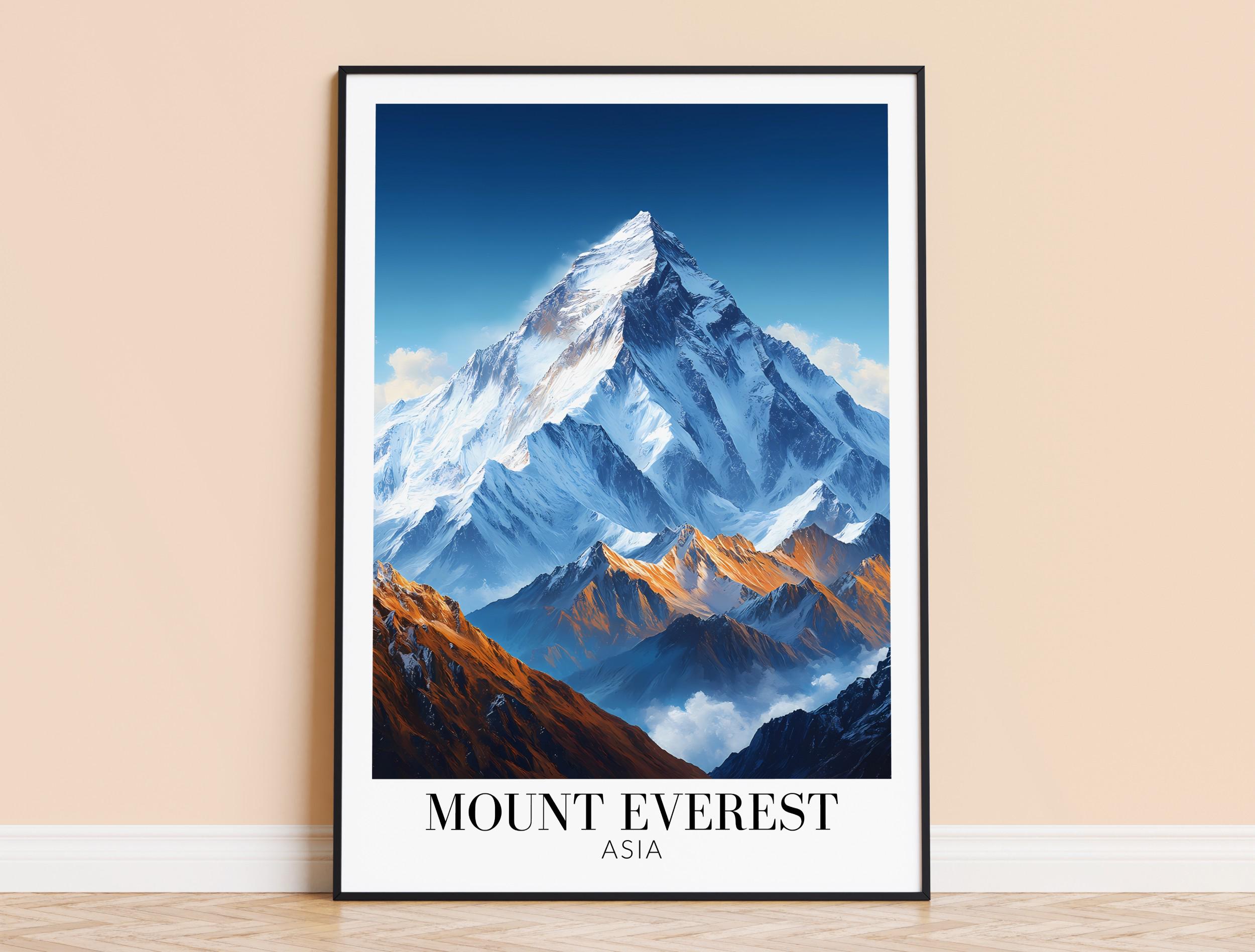 エベレストプリント - ネパールのウォールアートポスター、ヒマラヤ