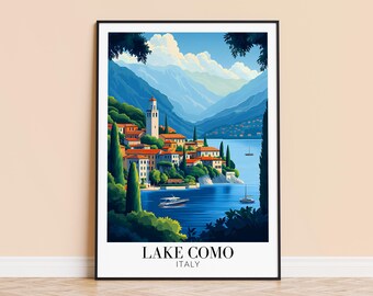Lake Como Italy Travel Poster – Customizable Wall Art
